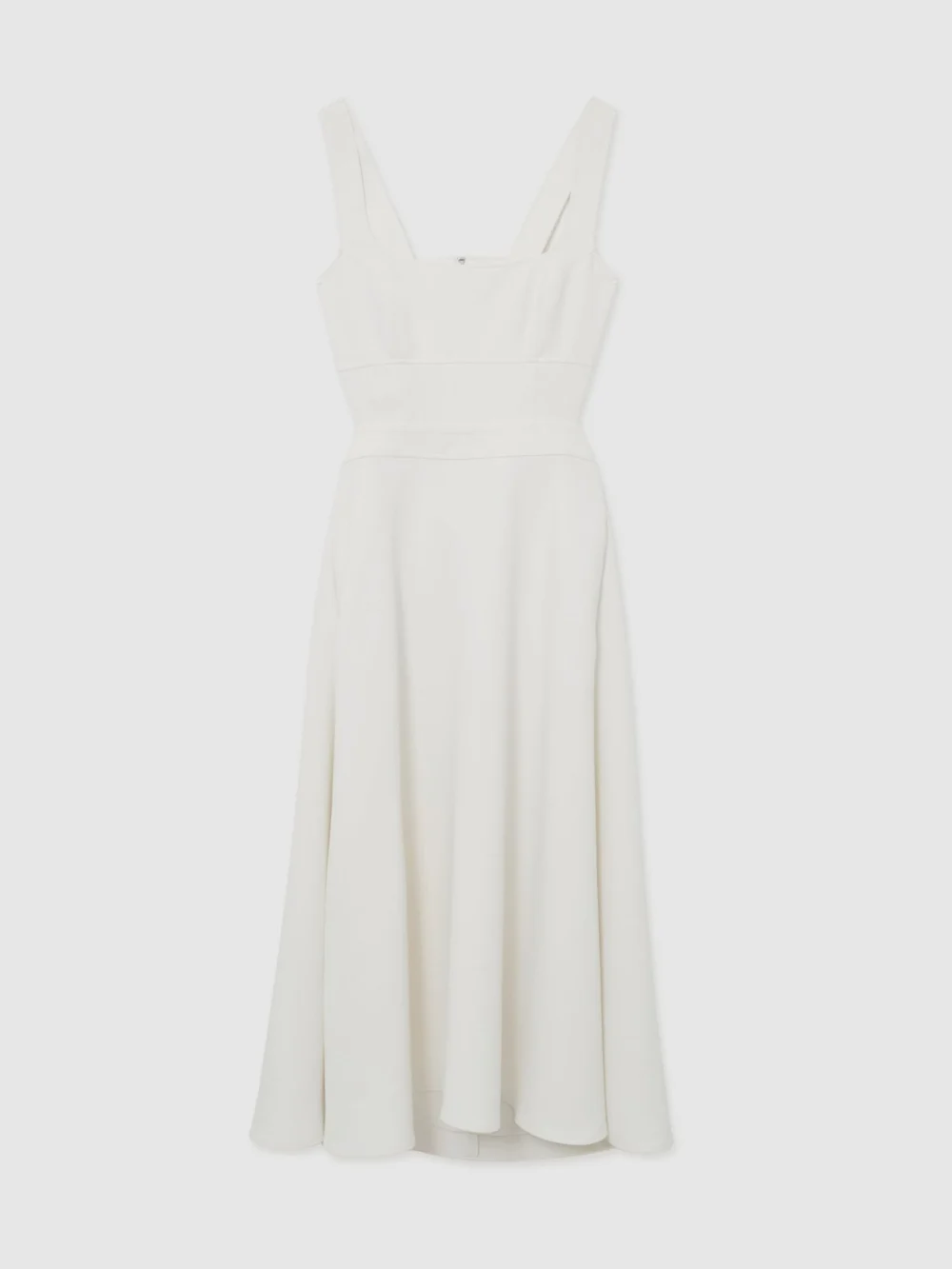 Reiss Dina Waisted Cut-out Twill Midi Dress, 12, view 2