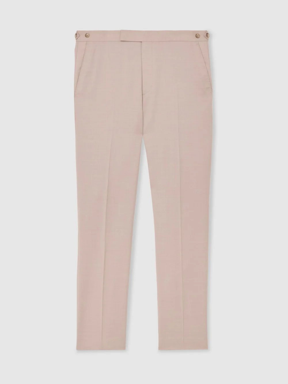 Reiss Dusty Pink Tailored Fit Virgin Wool Suit Trousers, view 2