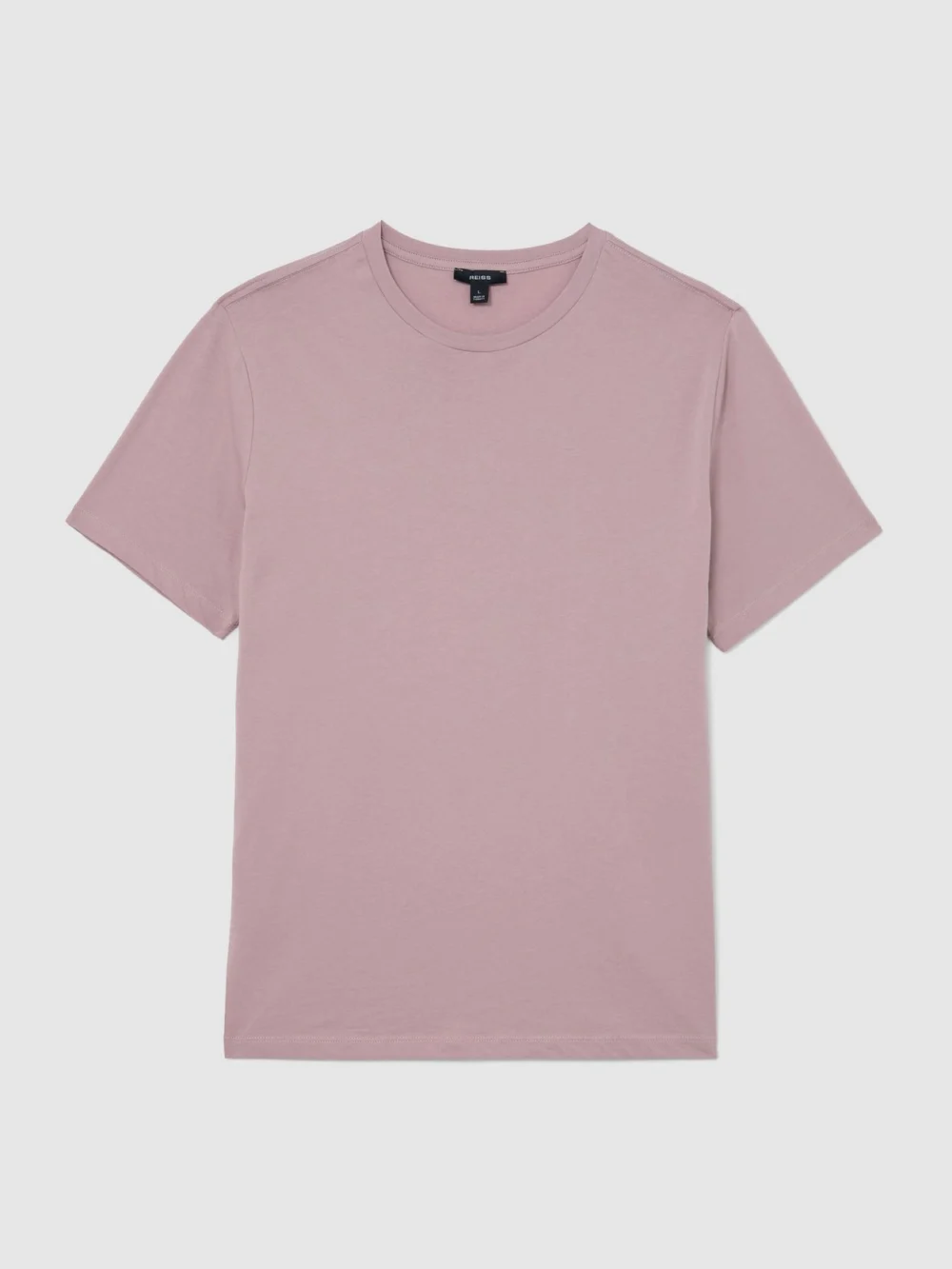 Reiss Dusty Rose Marl Cotton-blend Tailored-fit T-shirt, view 2