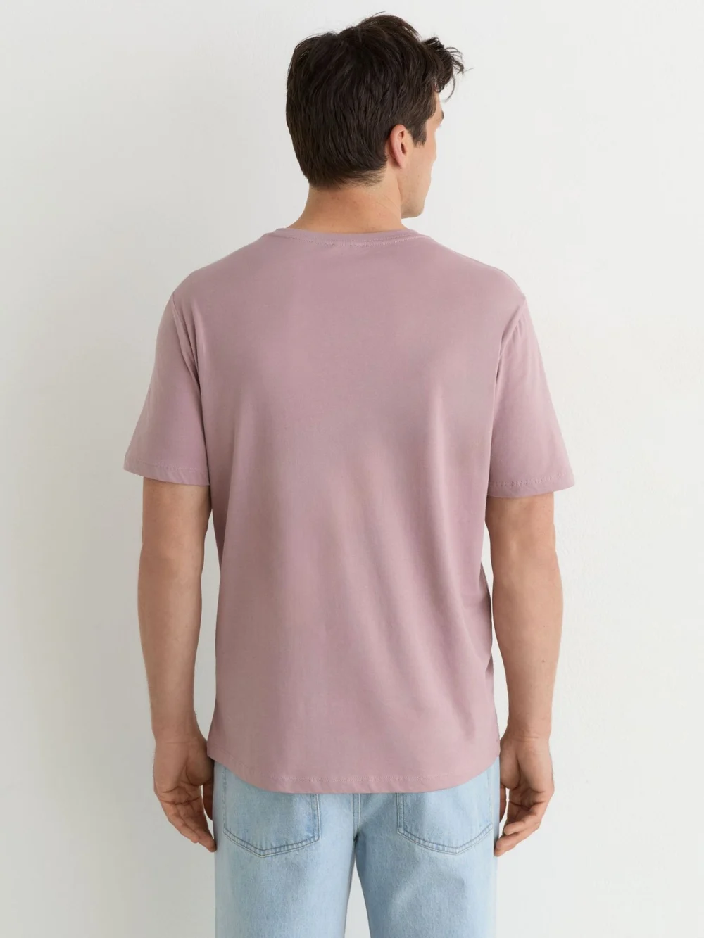 Reiss Dusty Rose Marl Cotton-blend Tailored-fit T-shirt, view 4