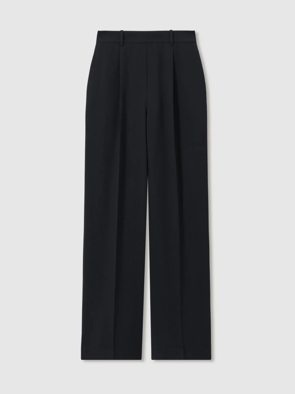 Reiss Eden Navy Elasticated-waist Wide-leg Twill Trousers, 12L, view 2