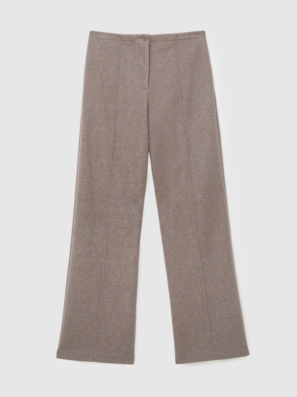 Reiss Fawn Brown Lyocell-wool Wide-leg Joggers, view 6