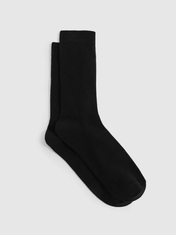 Reiss Felicia Loafer Socks Cotton Ribbed in Black