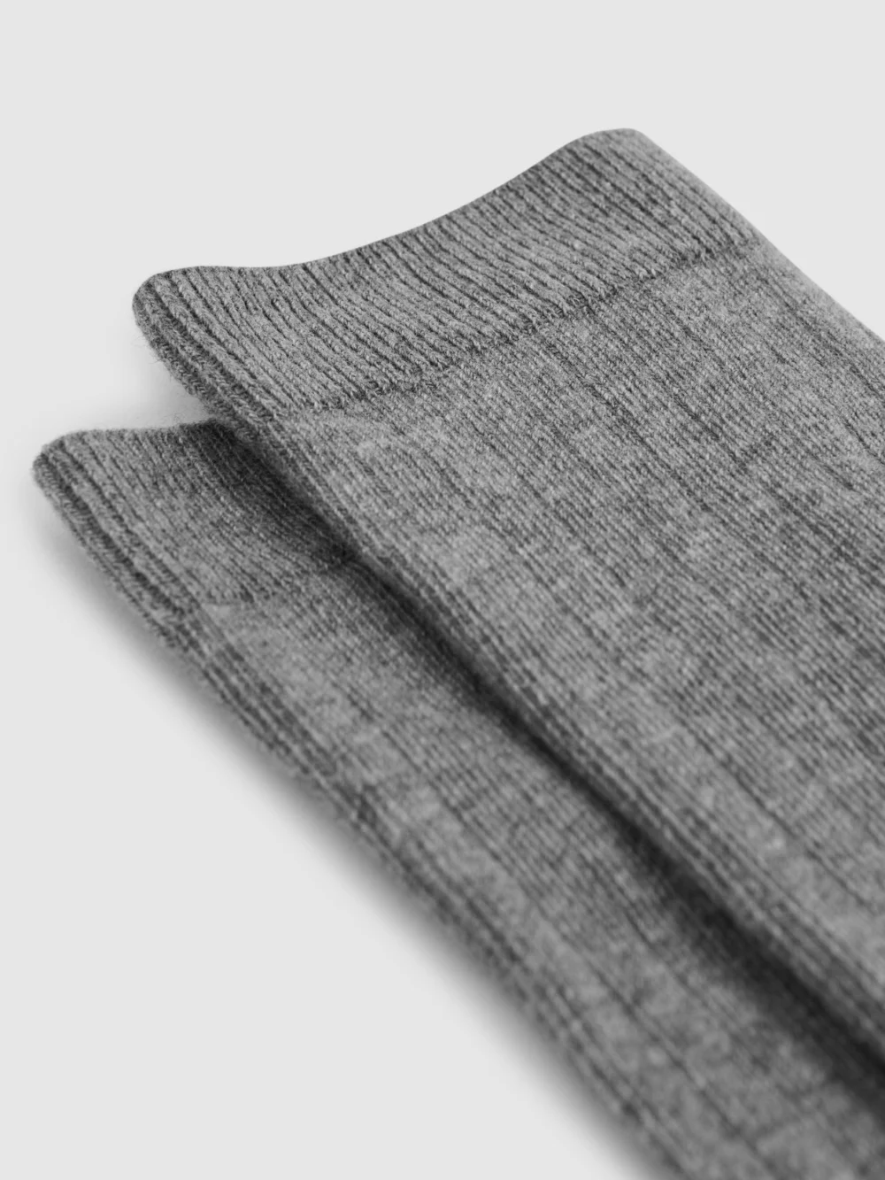 Reiss Felicia Loafer Socks Cotton Ribbed in Charcoal, view 2