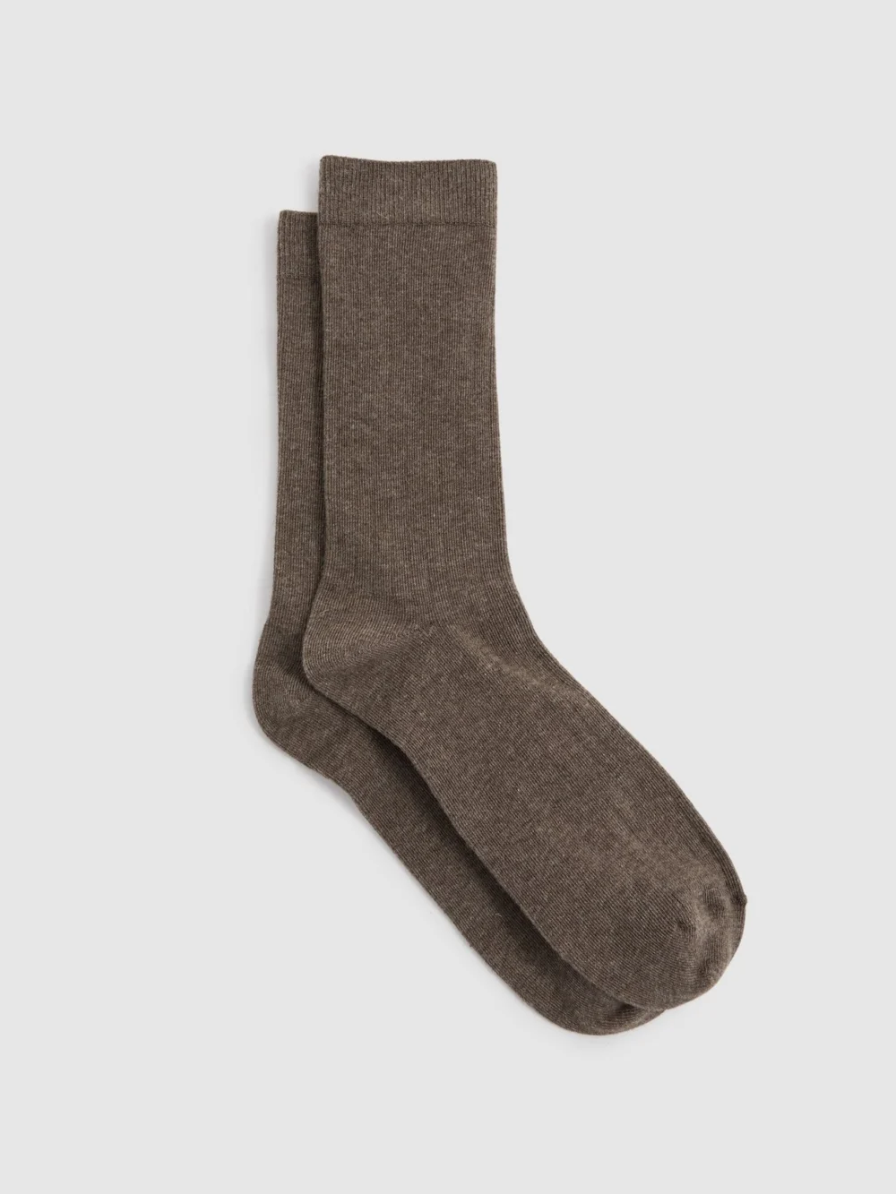 Reiss Felicia Loafer Socks Cotton Ribbed in Chocolate