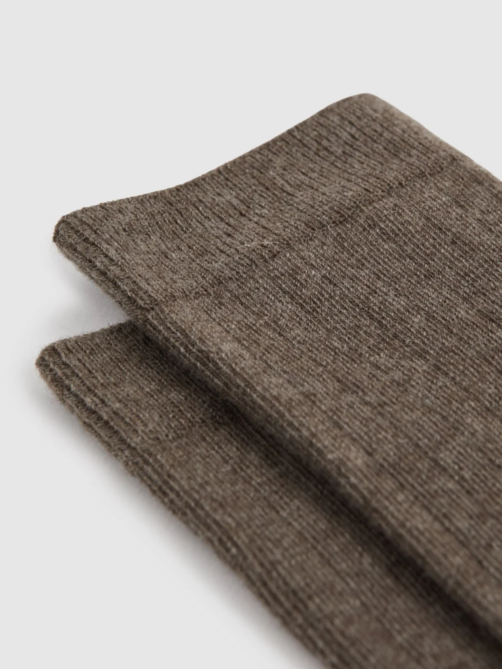 Reiss Felicia Loafer Socks Cotton Ribbed in Chocolate, view 2