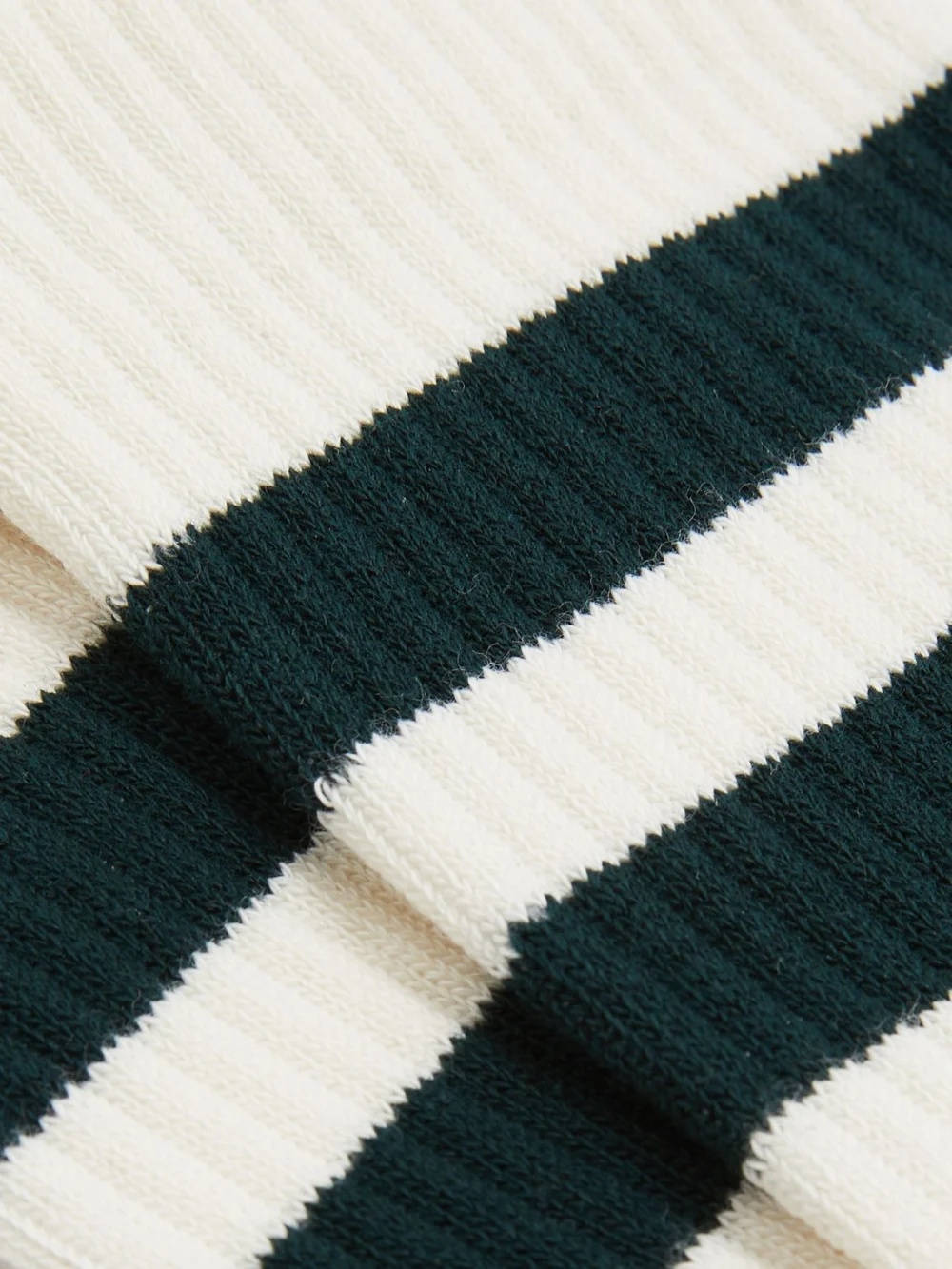 Reiss Forest Green & Ecru Cotton-blend Double-stripe Socks, view 3