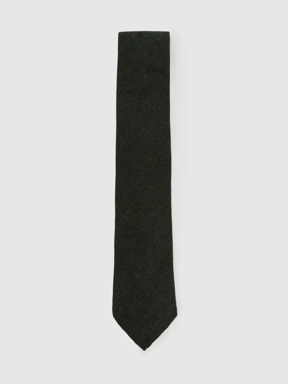 Reiss Forest Green Wool Woven Unlined Tie,, view 2