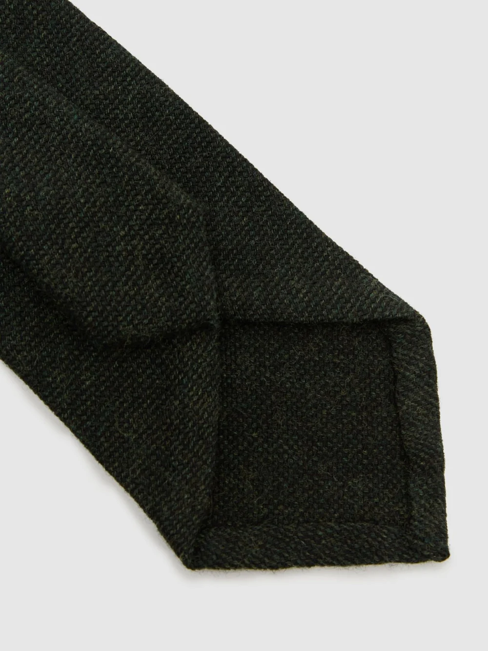 Reiss Forest Green Wool Woven Unlined Tie,, view 4