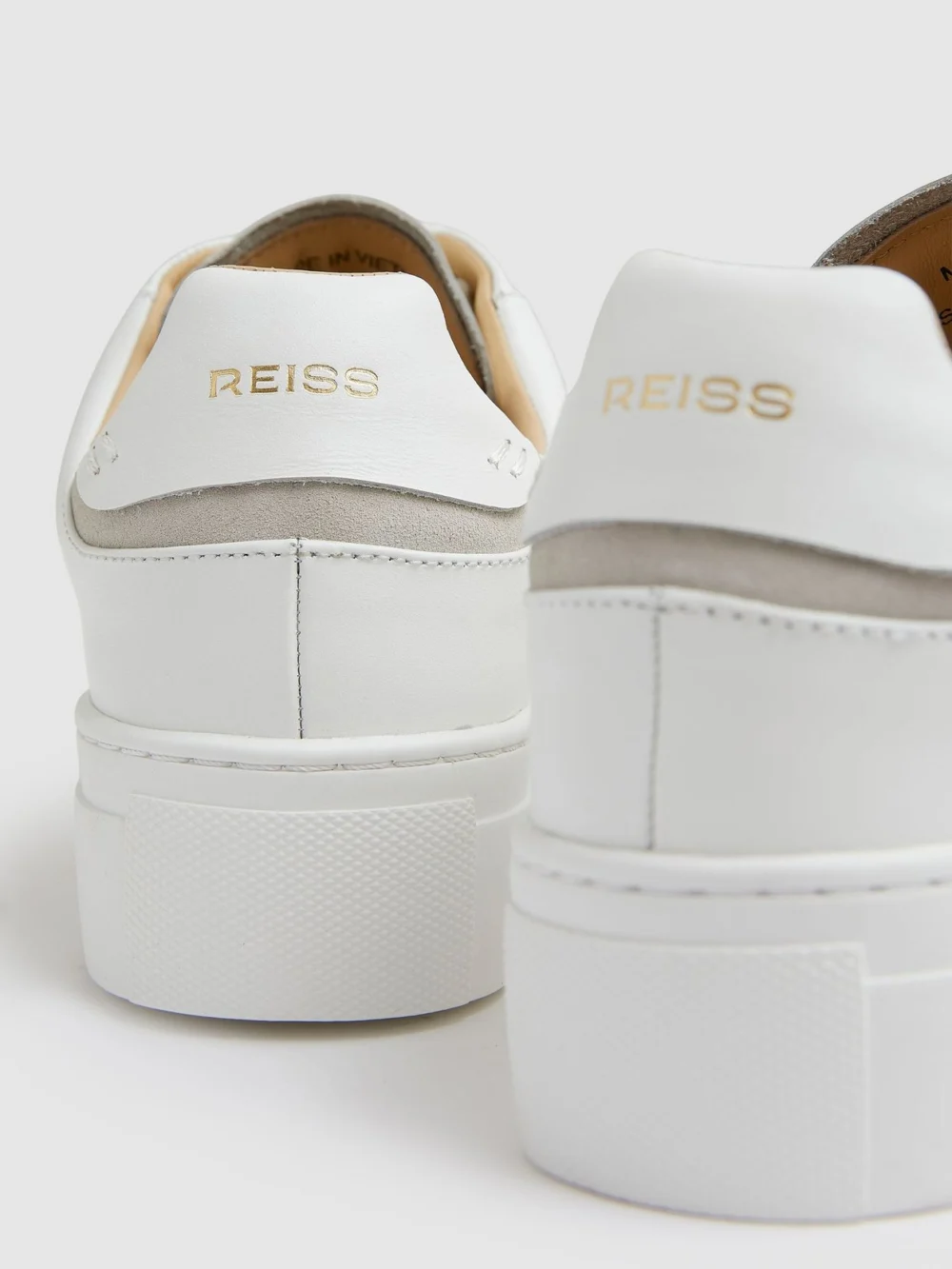 Reiss Francesca Trainers Leather Plain, view 4