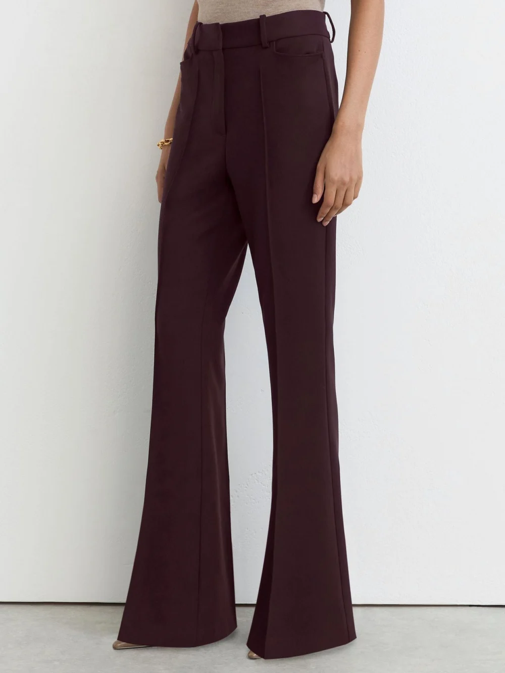 Reiss Gabi Berry Flared Suit Trousers, 10, view 3