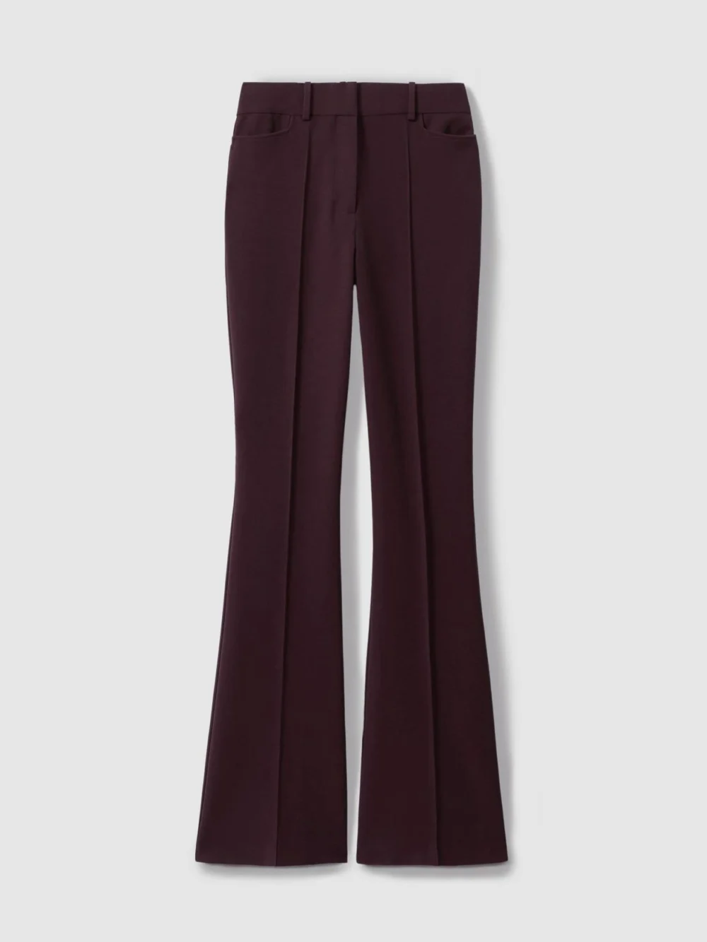 Reiss Gabi Berry Petite Flared Suit Trousers, 10, view 2