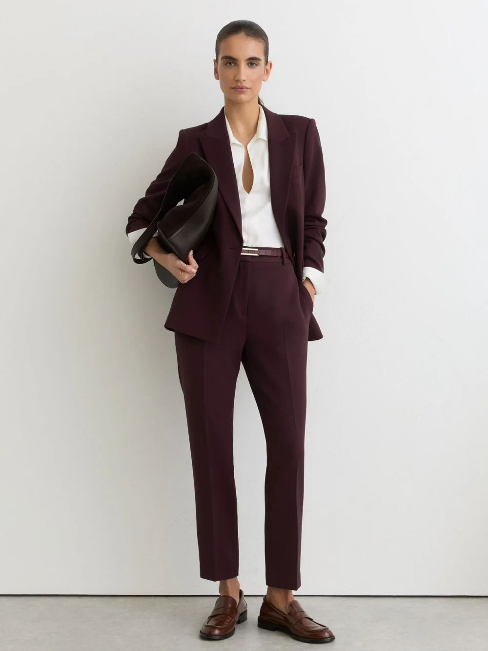 Reiss Gabi Women's Red Polyester Suit Trousers