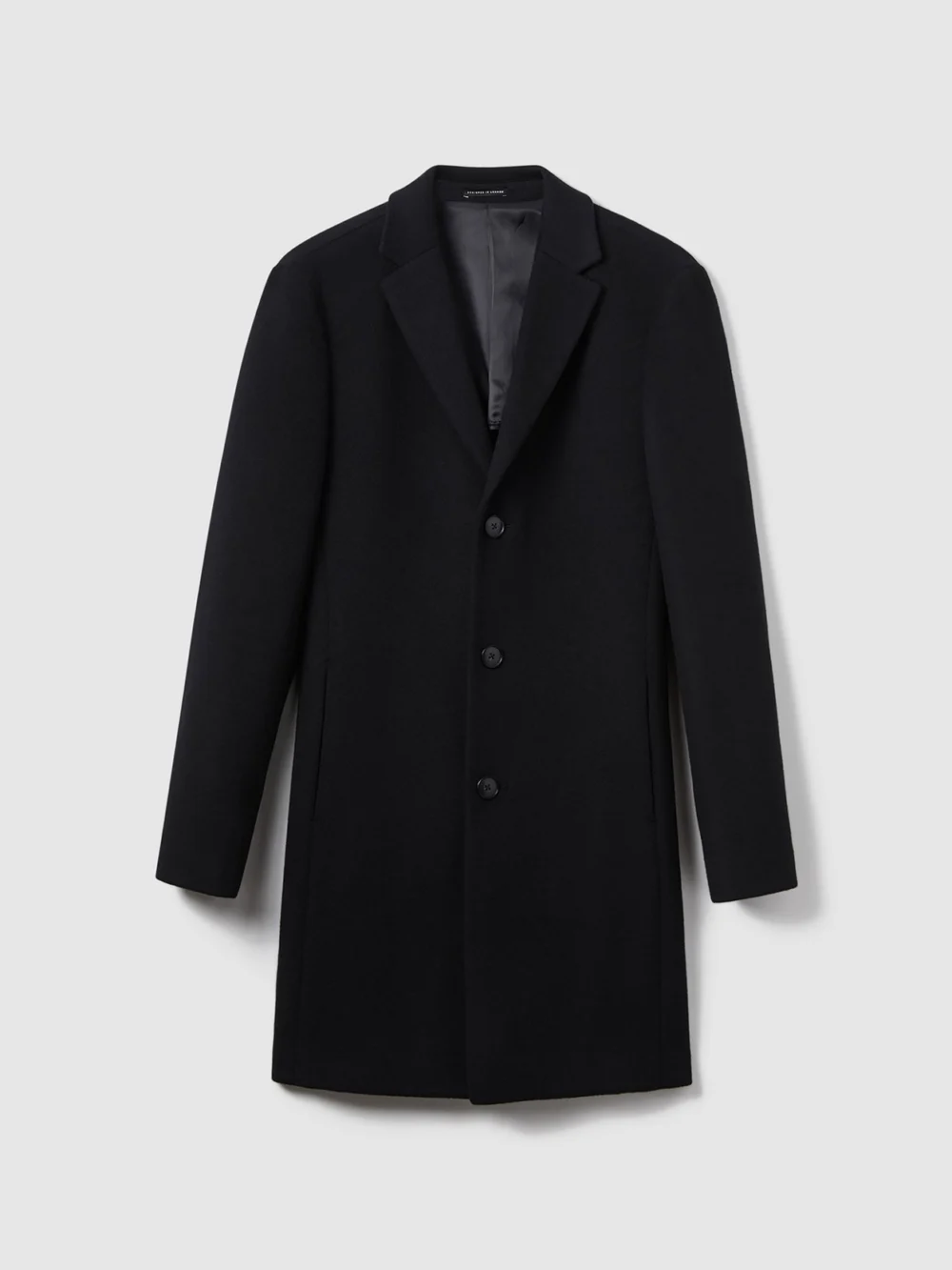 Reiss Gable Men's Navy Wool-blend Single-breasted Overcoat, view 2
