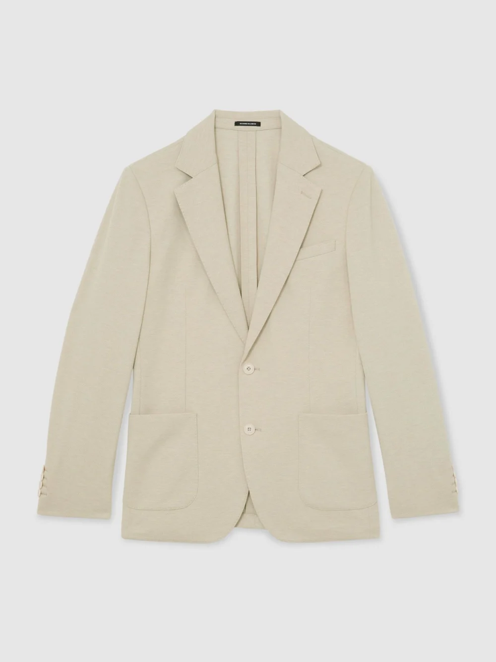 Reiss Gerrard Stone Tailored Fit Textured Jersey Single-breasted Suit Blazer, 44, view 2