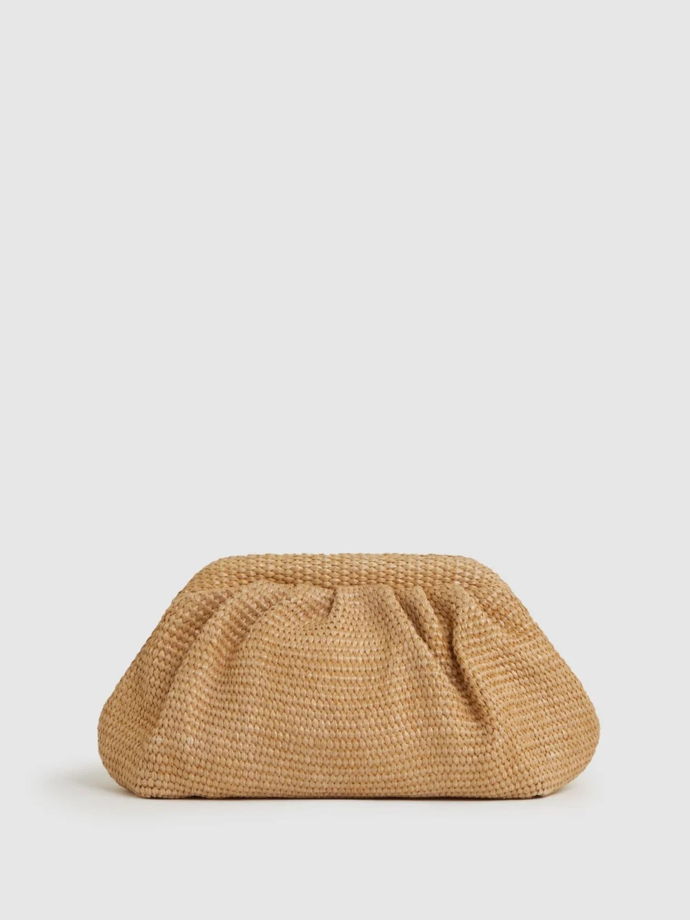 Reiss Gia Raffia Clutch Bag, 15x30x10cm, view 4