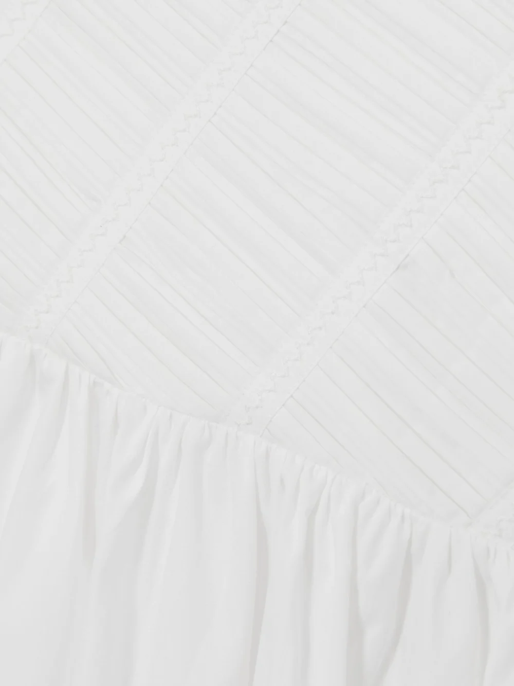 Reiss Girls Cream Cotton Tucked-Pleat Dress, view 4