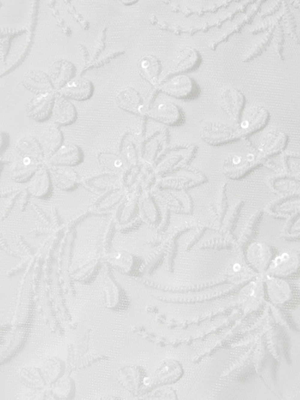 Reiss Girls Cream Tulle Floral Embroidered Bridesmaid Dress, view 4