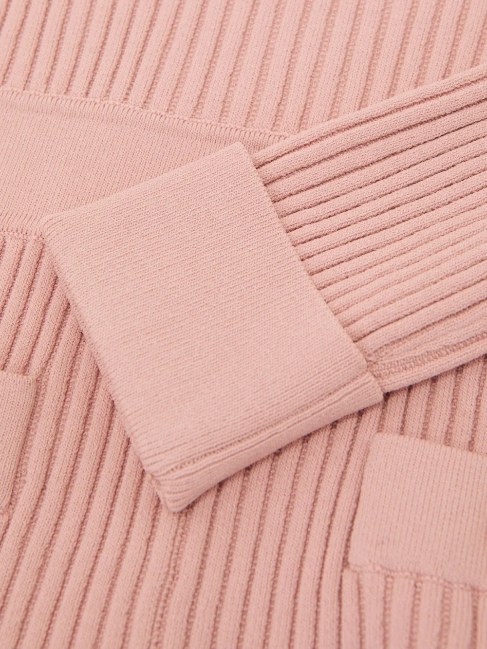 Reiss Girls Pink Rib-Knit Skater Dress, view 4
