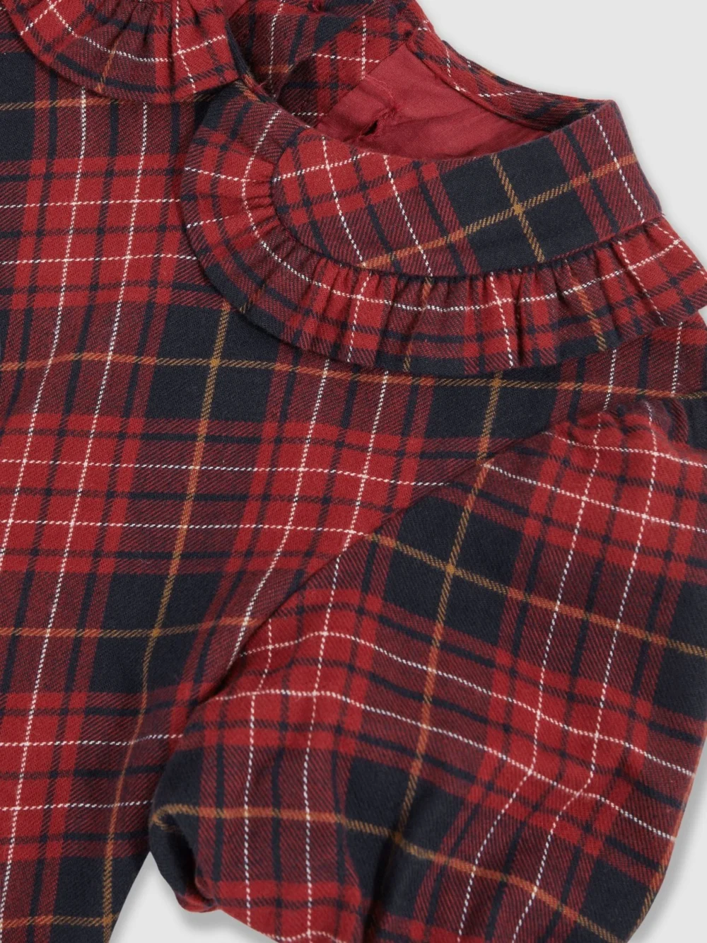 Reiss Girls Red & Black Cotton Tartan Check Peter Pan Collared Dress, view 4