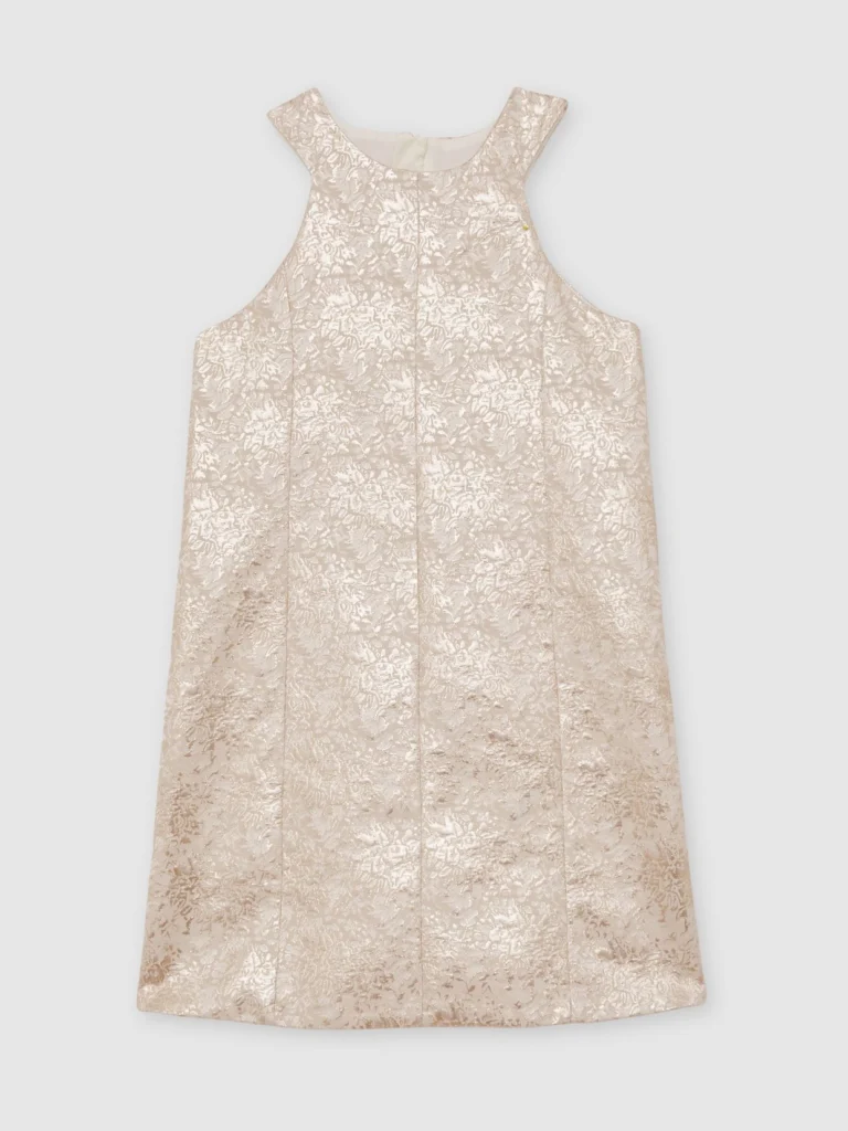 Reiss Girls Silver Jacquard Shift Dress