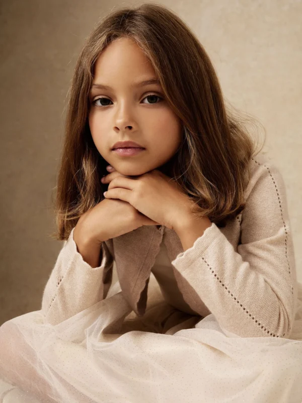 Reiss Gold 9-13 yrs Wool-blend Metallic Bolero Cardigan