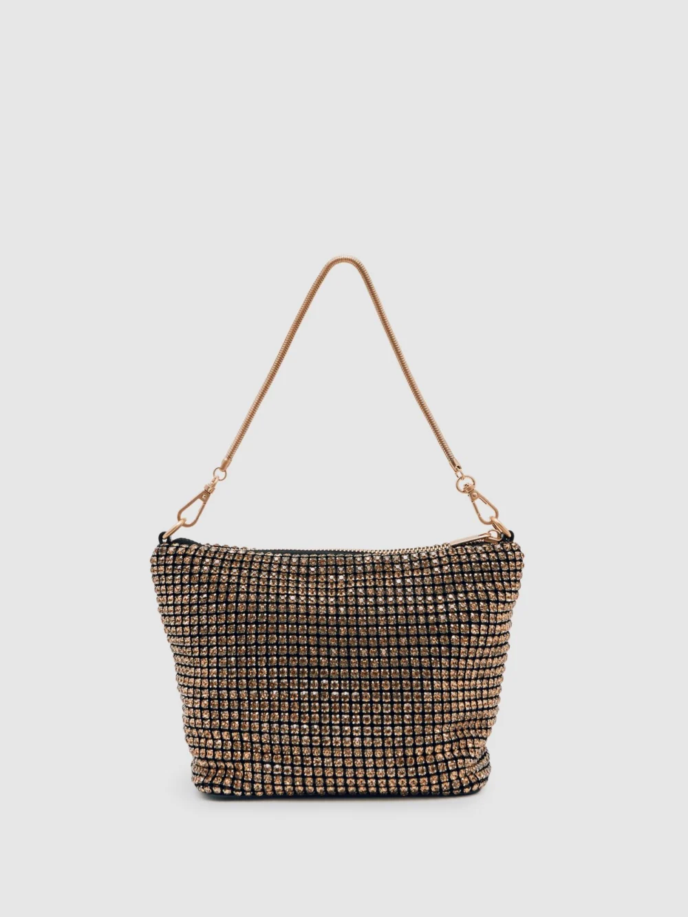 Reiss Gold Crystal Bracelet Pouch Bag,, view 4
