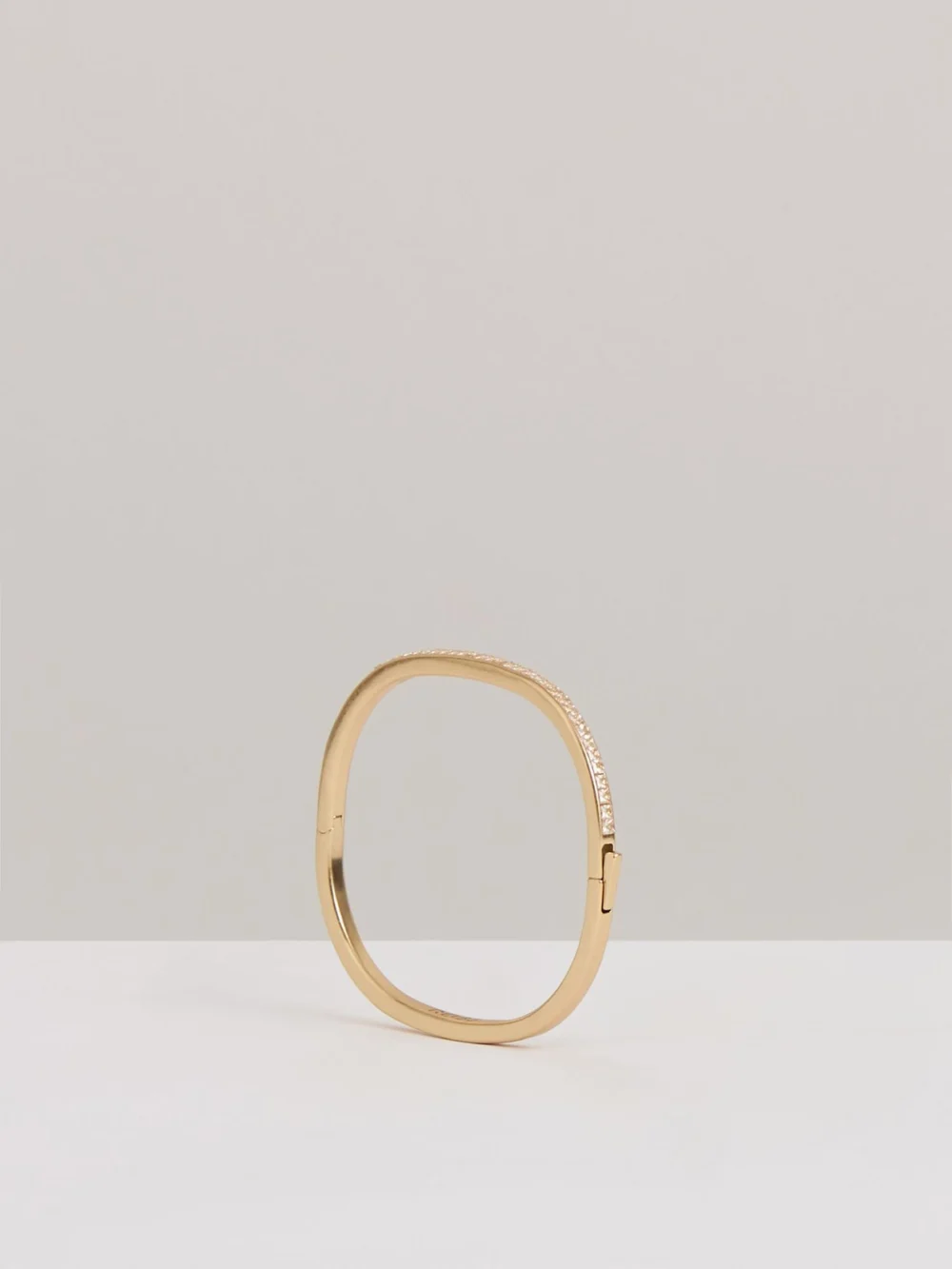 Reiss Gold Hinged Crystal Cuff,, view 2