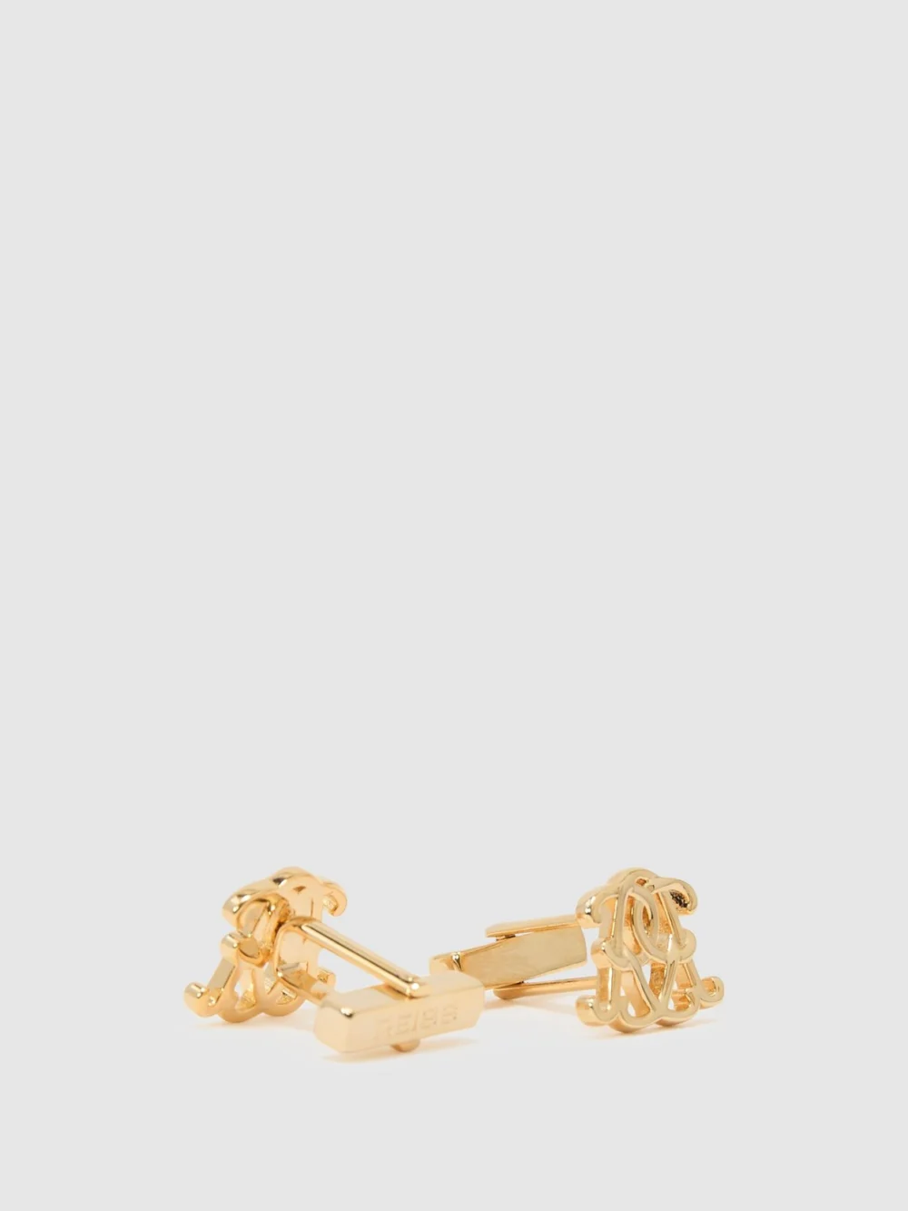 Reiss Gold Monogram Cufflinks,, view 2