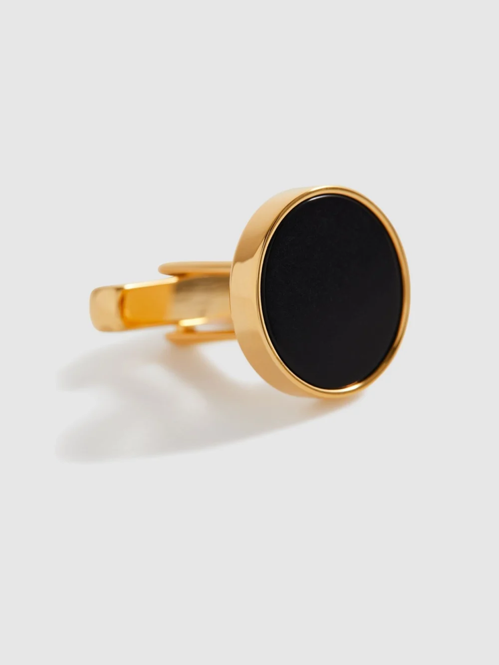 Reiss Gold Round Mother of Pearl Cufflinks, view 4