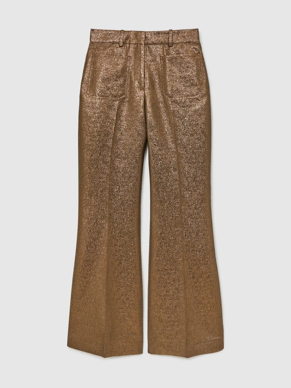 Reiss Gold Sienna Petite Sparkle Patch-pocketd Trousers, view 2
