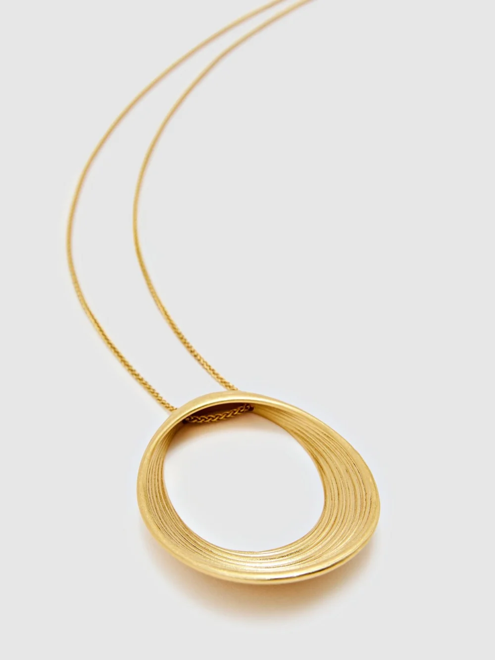 Reiss Gold Tone Brushed Loop Pendant Necklace,, view 3