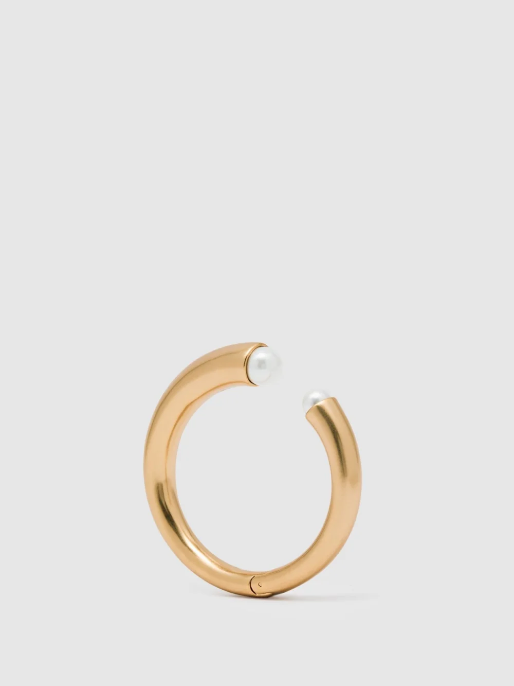 Reiss Gold Tone Curve Faux-pearl Cuff,, view 2