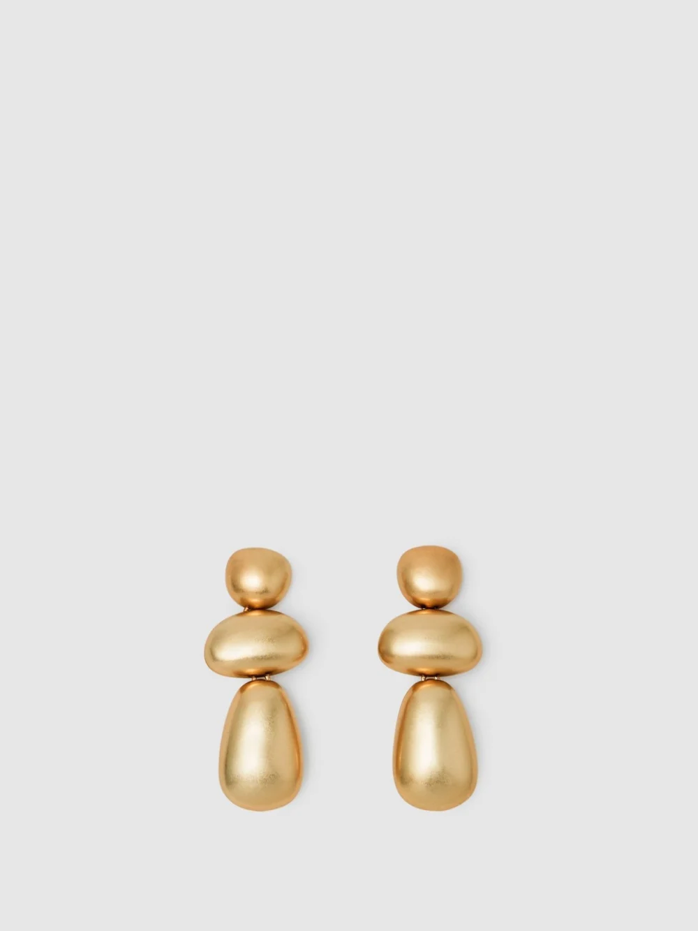 Reiss Gold Tone Dome Drop Earrings,