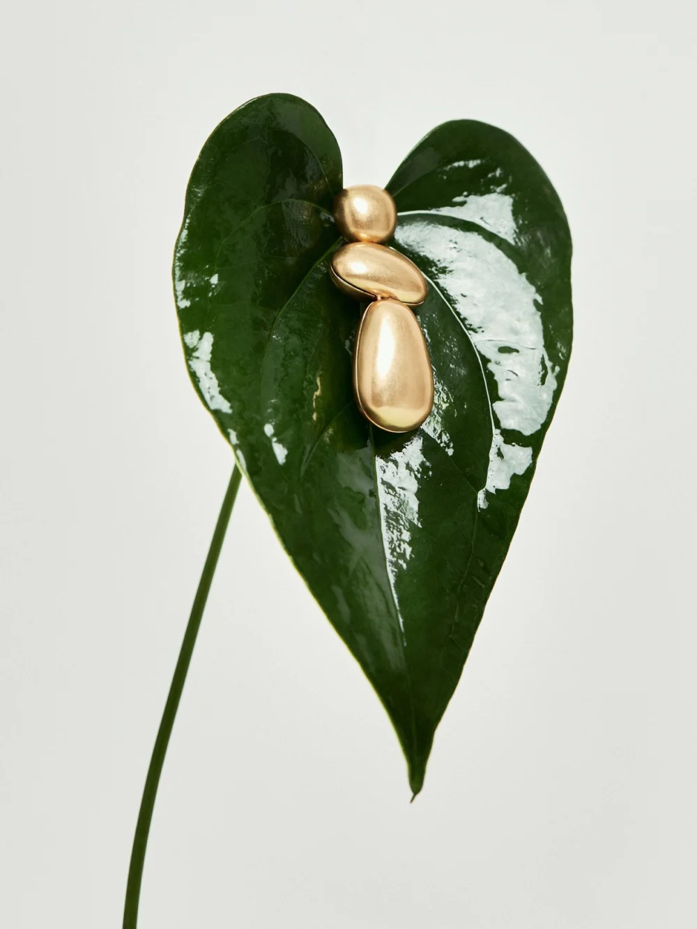 Reiss Gold Tone Dome Drop Earrings,, view 3