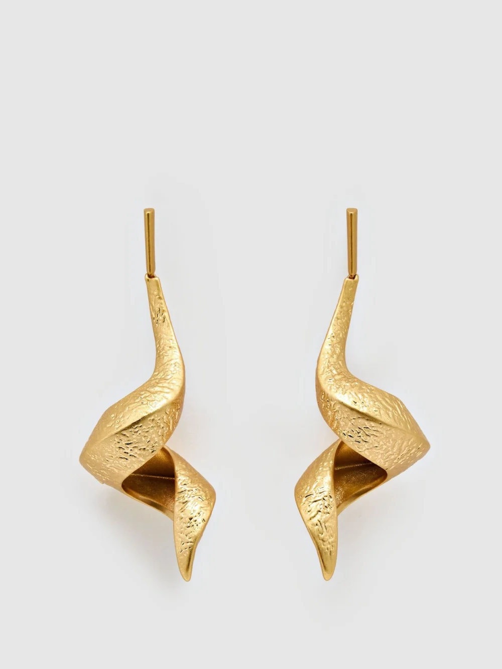 Reiss Gold Tone Floral Twist Drop Earrings,, view 2