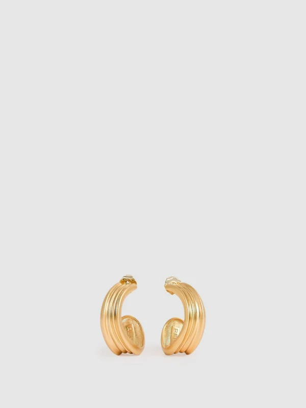 Reiss Gold Tone Fluid Hoop Earrings,