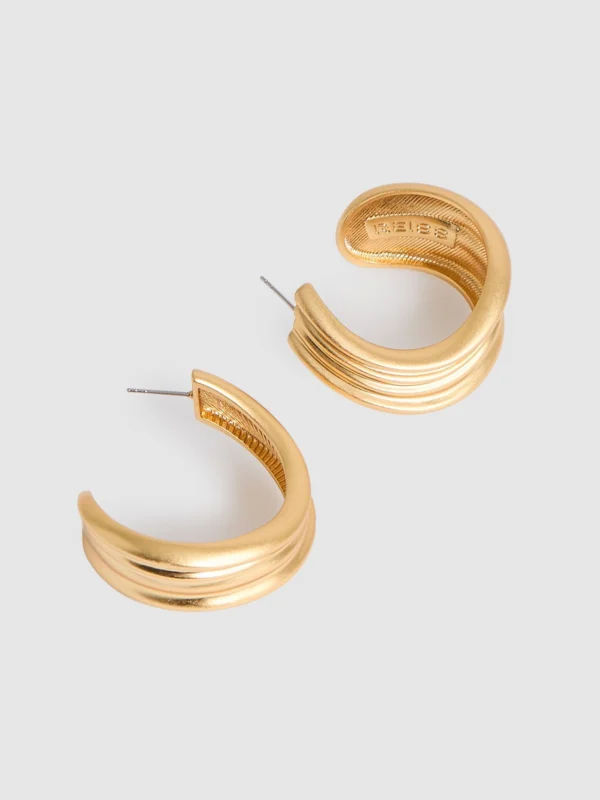 Reiss Gold Tone Fluid Hoop Earrings,, view 3