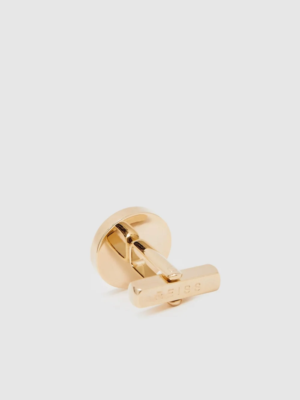 Reiss Gold Tone Inlaid Round Ridge Cufflinks,, view 4