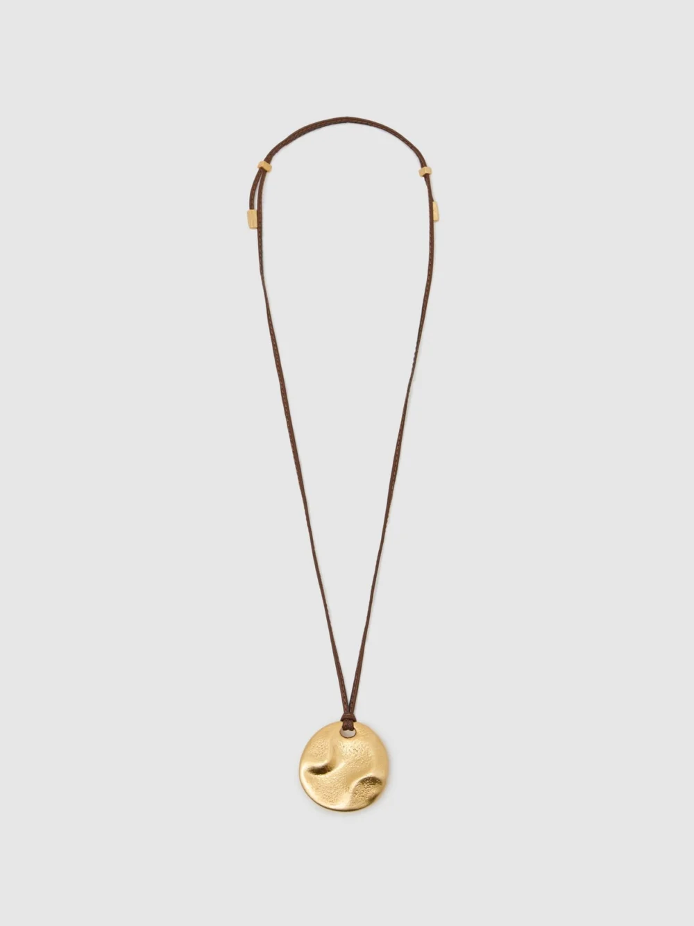 Reiss Gold Tone Large Cord Pendant Necklace,, view 2