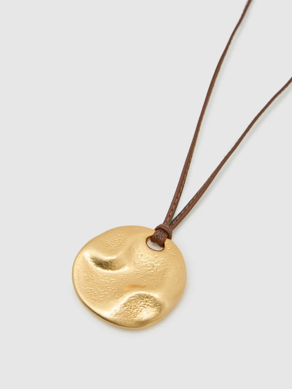 Reiss Gold Tone Large Cord Pendant Necklace,, view 3
