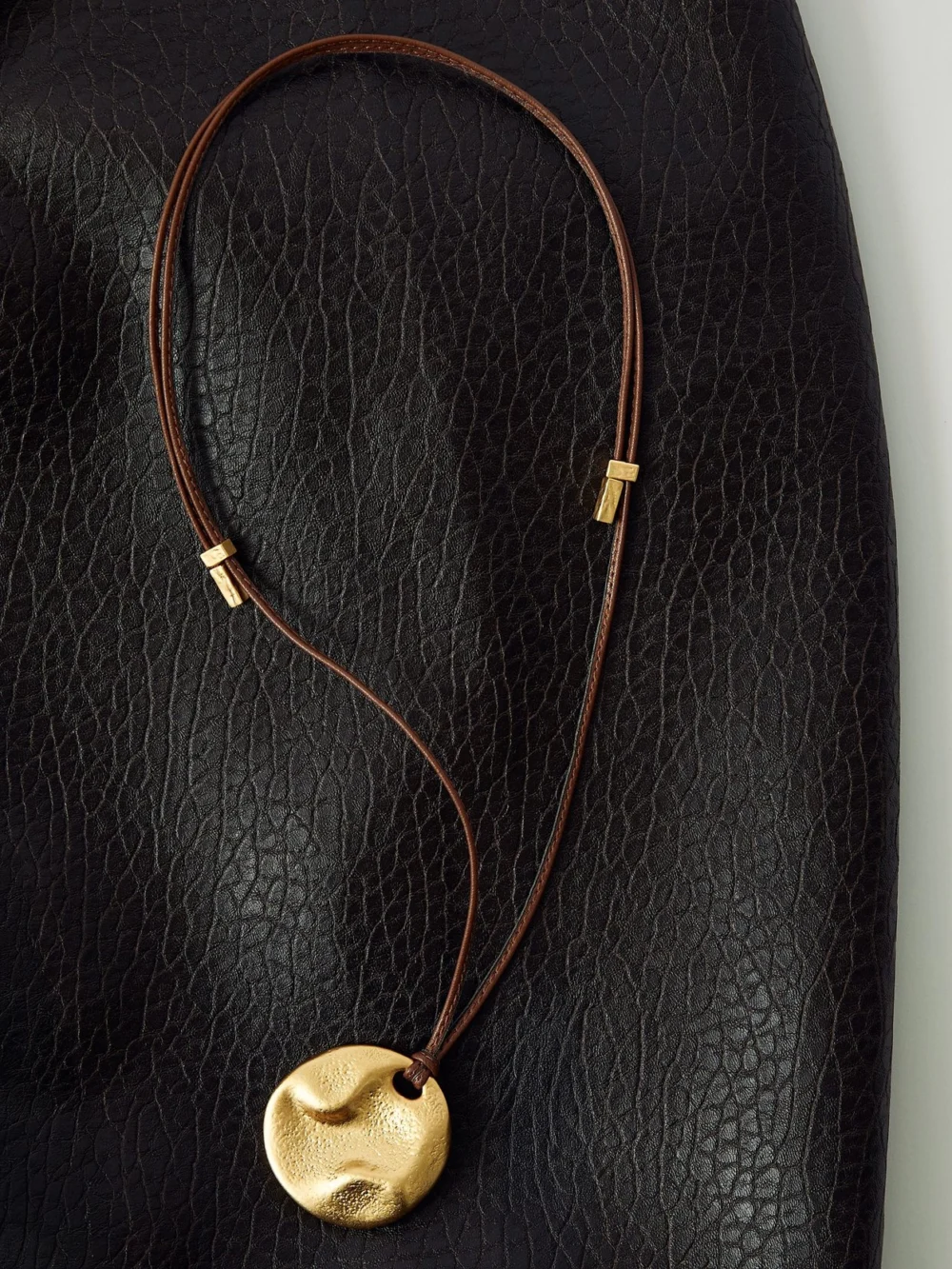 Reiss Gold Tone Large Cord Pendant Necklace,, view 4