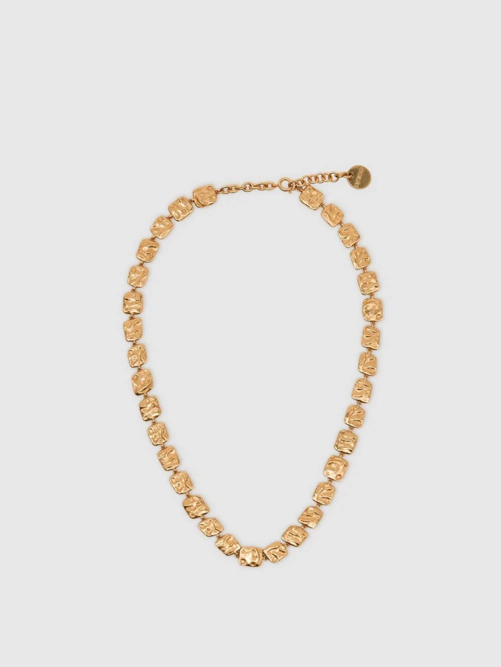 Reiss Gold Tone Molten Square Necklace,