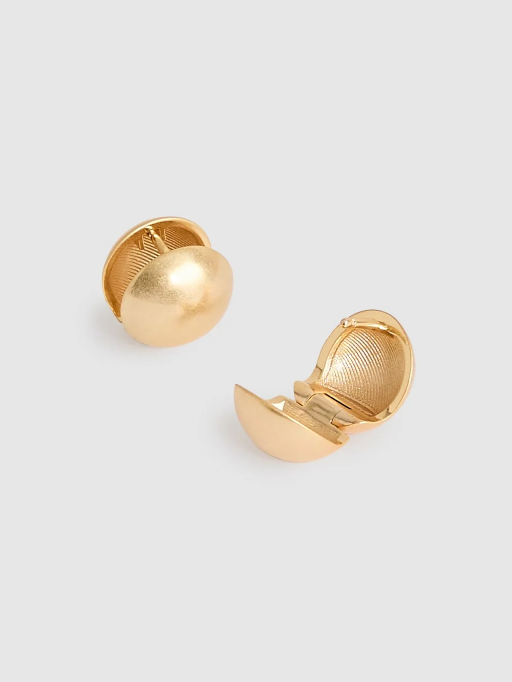 Reiss Gold Tone Polished Ball Huggie Earrings,, view 3