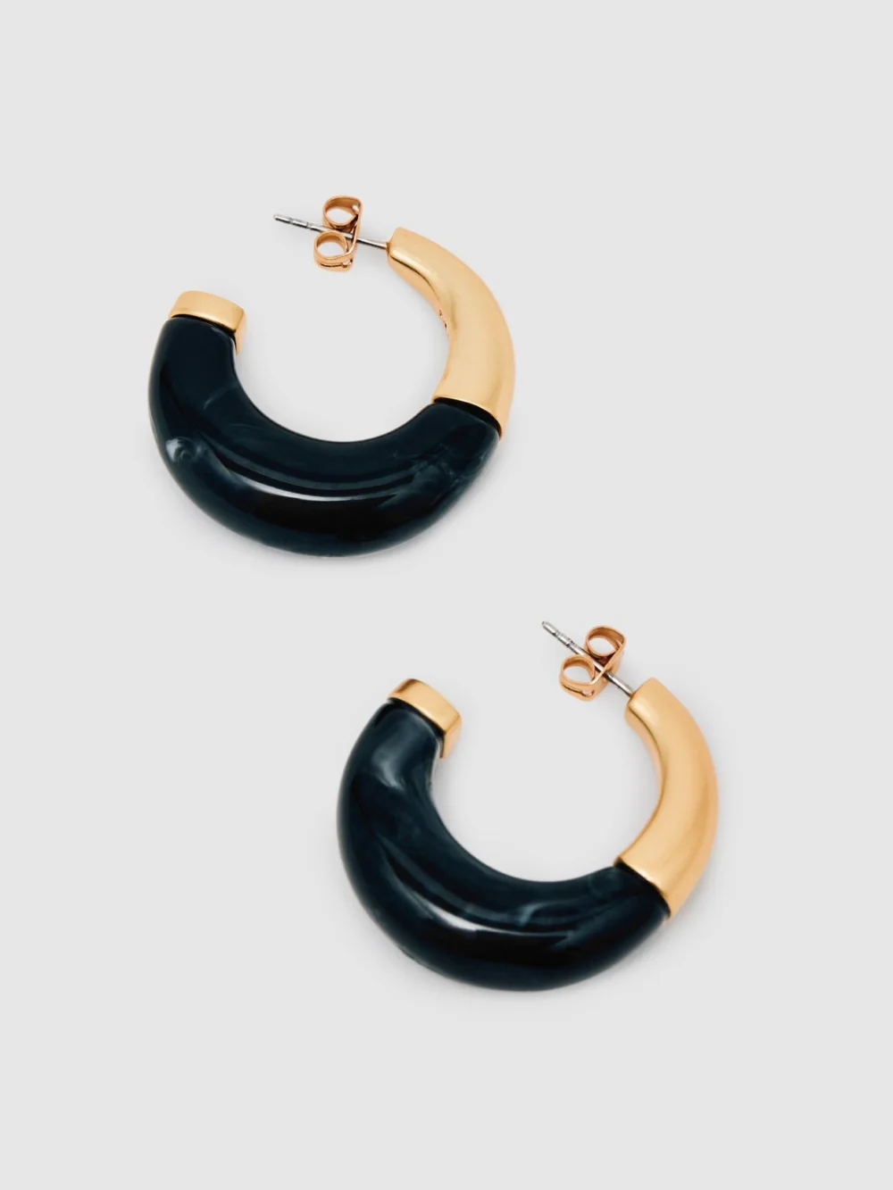 Reiss Gold Tone Scoop Enamel Hoop Earrings,, view 3