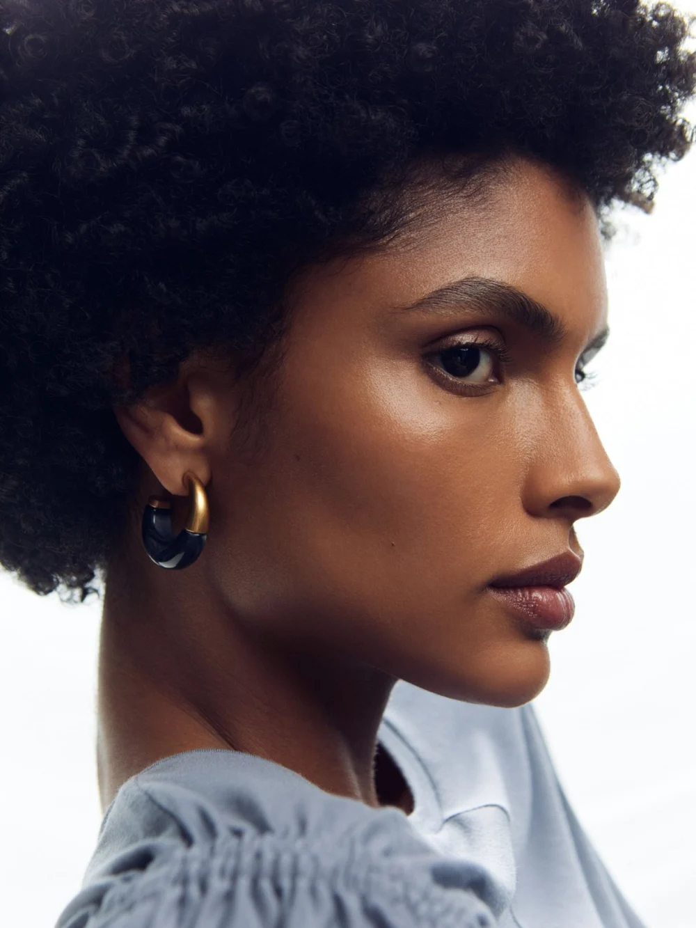 Reiss Gold Tone Scoop Enamel Hoop Earrings,, view 4
