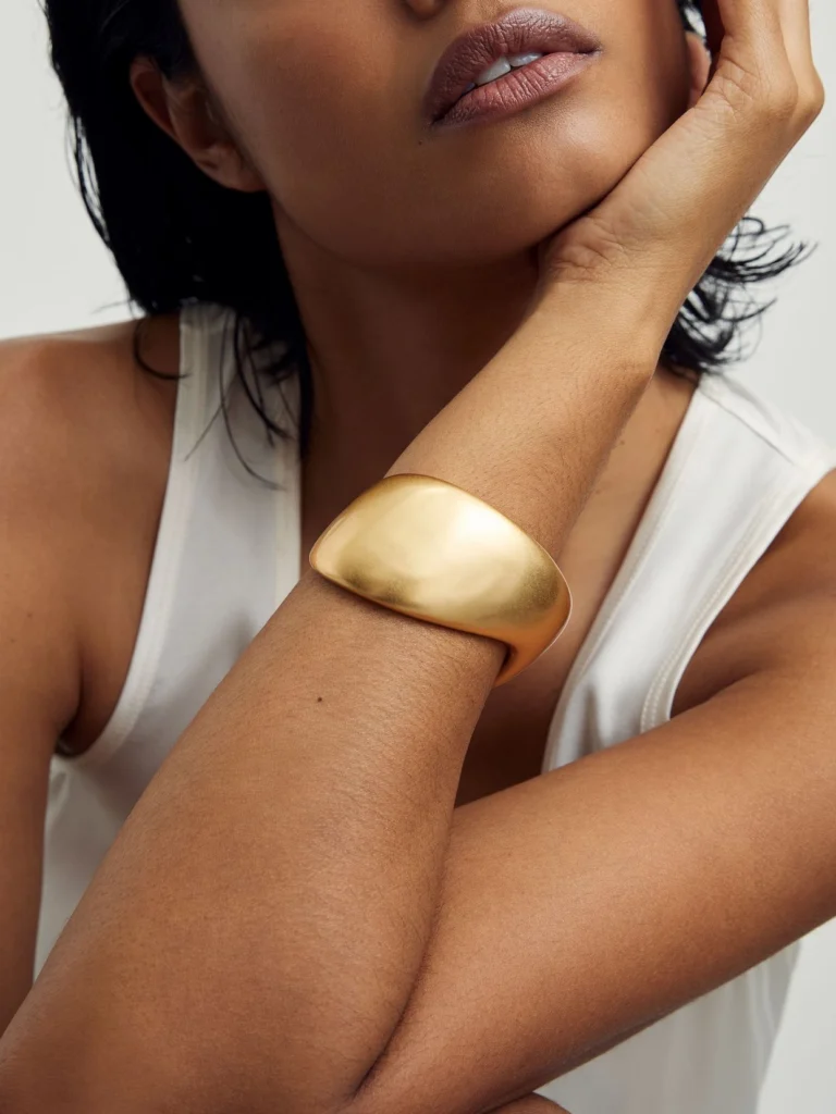 Reiss Gold Tone Sculpted Cuff,