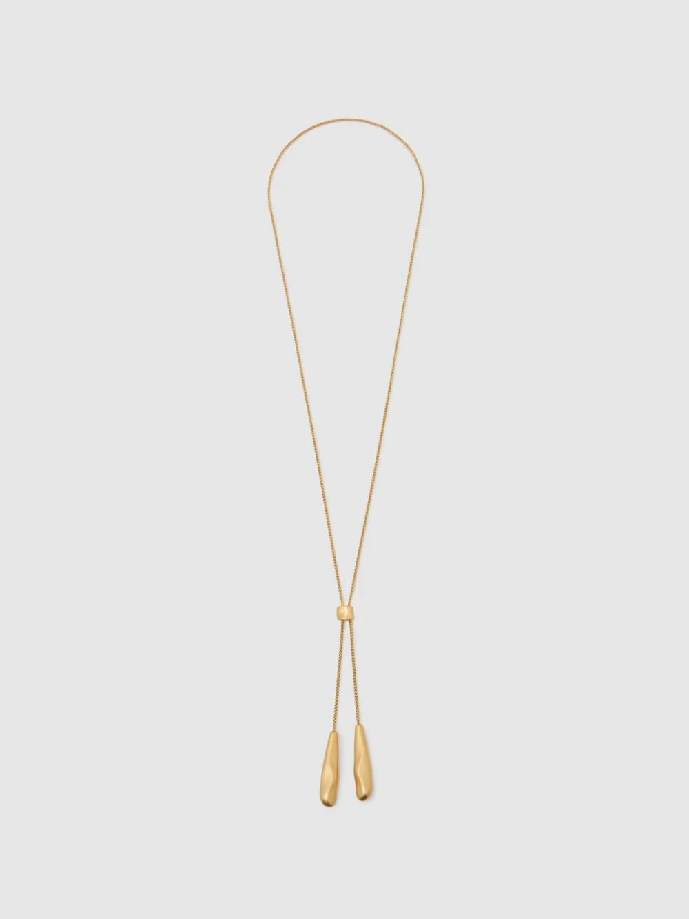 Reiss Gold Tone Sculpted Drop Lariat Necklace,, view 2