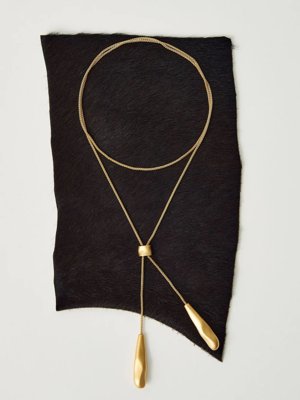 Reiss Gold Tone Sculpted Drop Lariat Necklace,, view 4