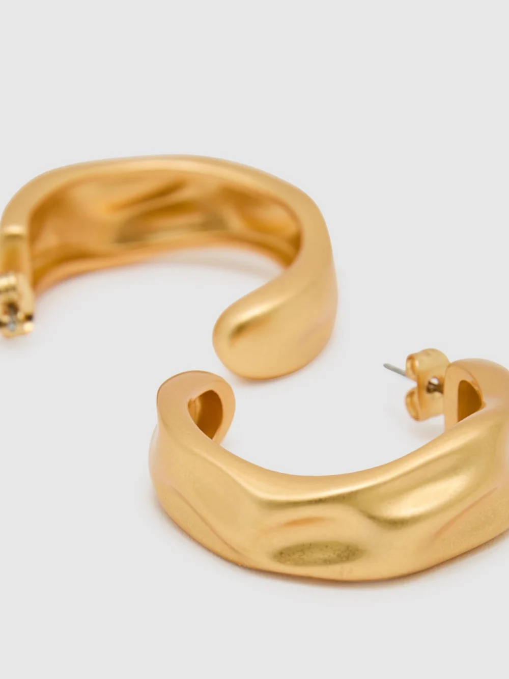 Reiss Gold Tone Sculpted Hoop Earrings,, view 3